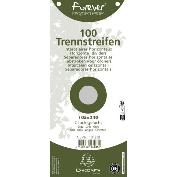 EXACOMPTA Trennstreifen Recycling, 105 x 240 mm, grau