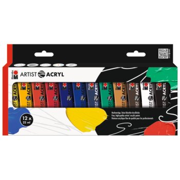Marabu Acrylfarben "Artist Acryl", Set 12 x 22 ml