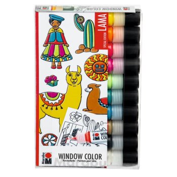 Marabu Window Color Set "LAMA", 10 x 25 ml