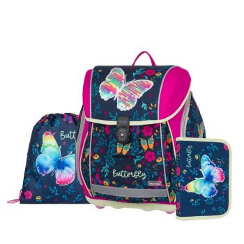 oxybag Schultaschenset 3-teilig PREMIUM LIGHT Butterfly...