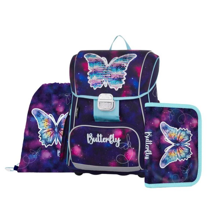 oxybag Schultaschenset 3-teilig PREMIUM COOL Butterfly Magical