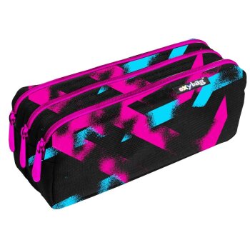 oxybag Schüttelpenal 3 Fächer Neon pink