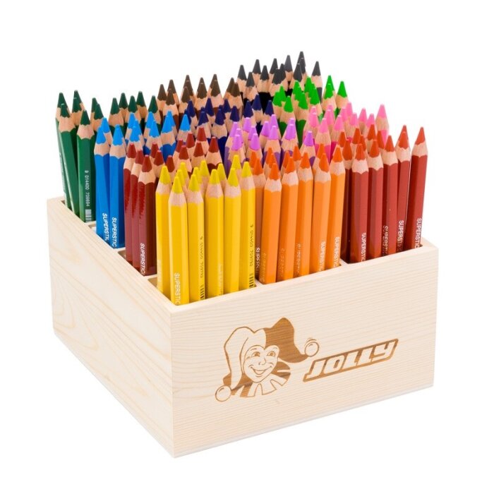 JOLLY Classpack drevený box Superstick X-BIG základné farby, 144 ks