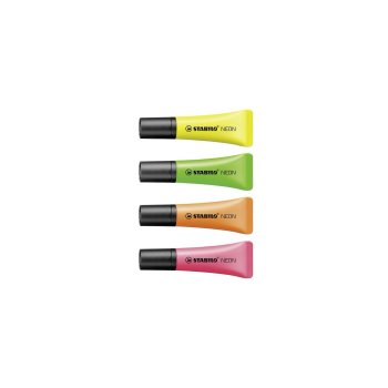 STABILO NEON - zvýrazňovač v tvare tuby - 8 ks v balení -  4 x žltá, 2 x zelená, 1 x oranžová, 1 x ružová