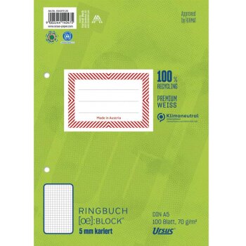 URSUS [OE] krúžkový blok - A5 - 100 listov...