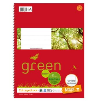URSUS [OE] Collegeblock A4 80 Blatt 9mm liniert mit Korrekturrand