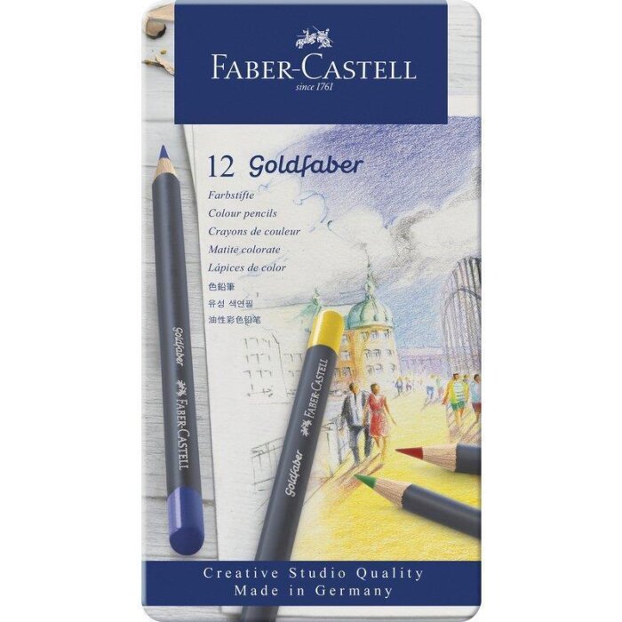 FABER-CASTELL farbičky GOLDFABER - 12 ks - kovové puzdro