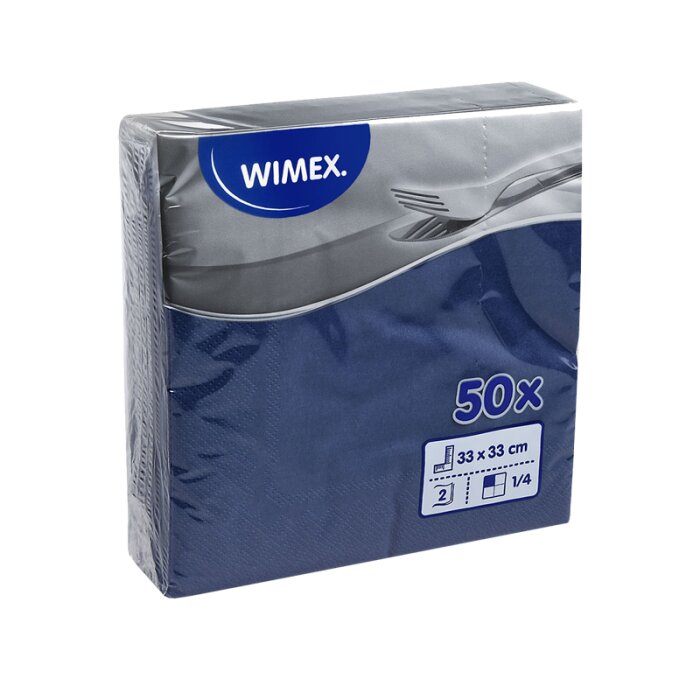 WIMEX Servietten 33 x 33 cm 50 Stück "UNICOLOR" dunkelblau