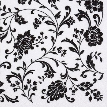 ti-flair Servietten 33 x 33 cm 20 Stück Black Flowers