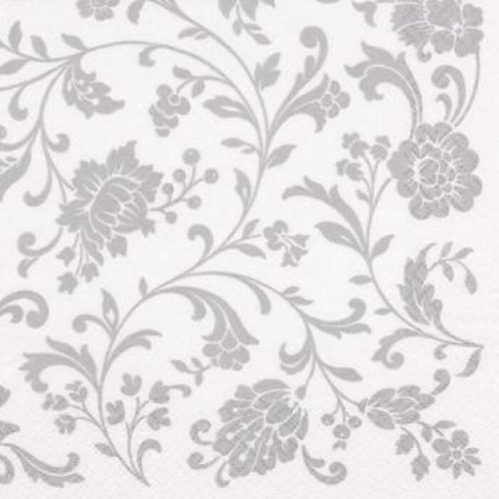 ti-flair Servietten 33 x 33 cm 20 Stück Grey Flowers