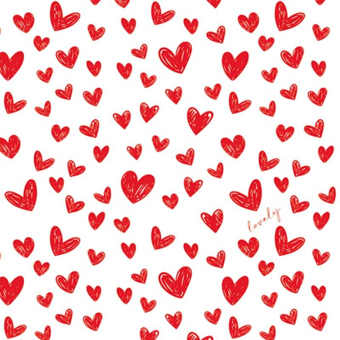 ti-flair papierové obrúsky 33 × 33 cm 20 ks Red Hearts