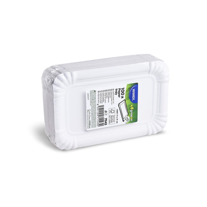 WIMEX Pappteller eckig 11 x 17 cm 100er