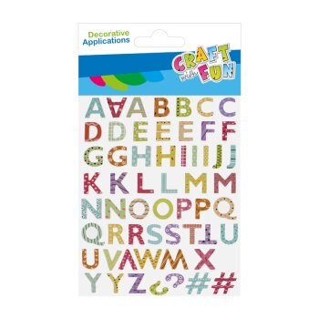 Craft with Fun farebné samolepky ABC, 59 kusov