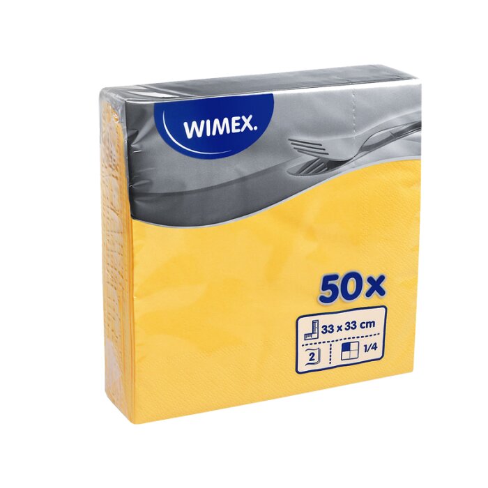 WIMEX papierové obrúsky 33 × 33 cm 50 ks „UNICOLOR“ žlté