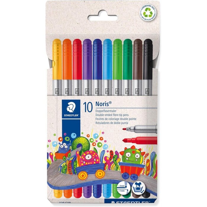 STAEDTLER Doppelfasermaler 10er Etui – Dick & Dünn
