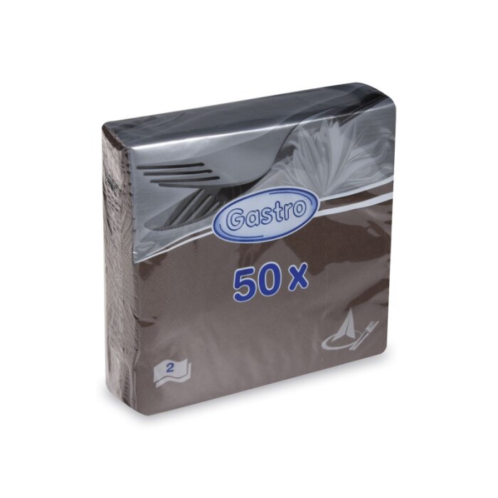 WIMEX Servietten 33 x 33 cm 50 Stück "UNICOLOR" braun