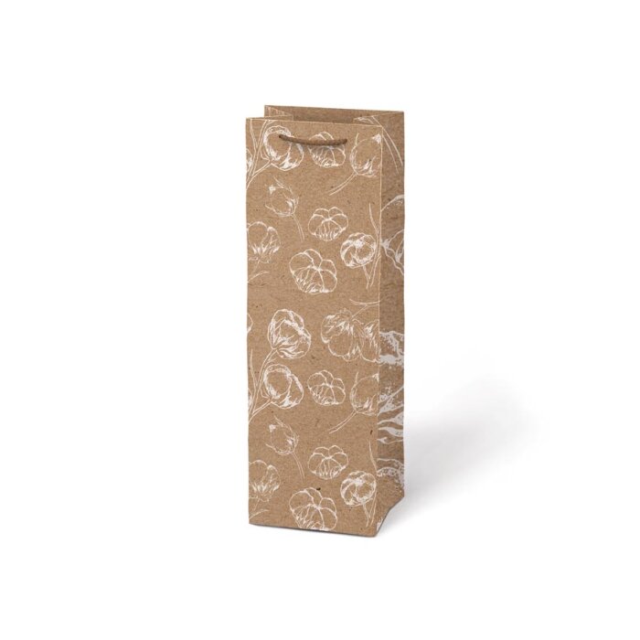 MFP darčeková taška na fľašu 125 × 365 × 90 mm KRAFT Kvet