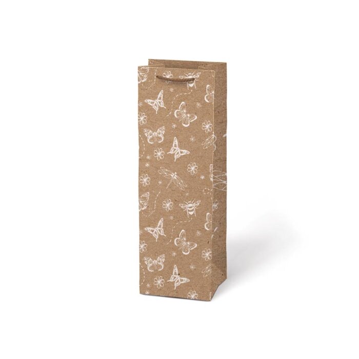 MFP darčeková taška na fľašu 125 × 365 × 90 mm KRAFT Motýľ