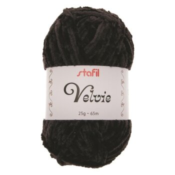 stafil chenilková priadza Velvie 25 g 65 m čierna