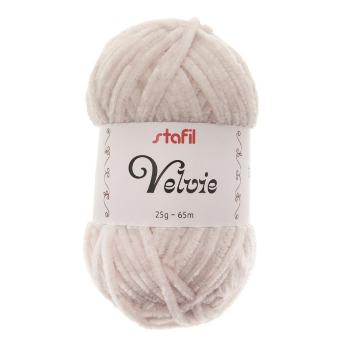 stafil priadza Chenille Velvie 25 g 65 m biela