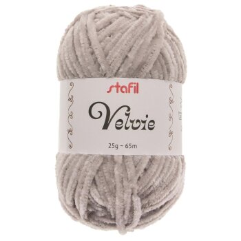 stafil zamatová priadza Velvie 25 g 65 m sivá