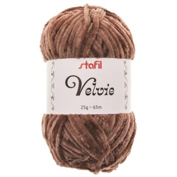 stafil priadza Chenille Velvie 25 g 65 m hnedá