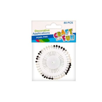 Craft with Fun Stecknadeln 80er schwarz/weiß