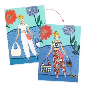 DJECO Collage WAX Trend – Collage-Set mit 8 Karten...