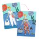DJECO Collage WAX Trend – Collage-Set mit 8 Karten & 15 selbstklebenden Bögen