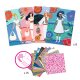 DJECO Collage WAX Trend – Collage-Set mit 8 Karten & 15 selbstklebenden Bögen