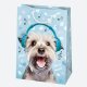 Geschenkstasche 230 x 320 x 110 mm FUNNY ANIMALS – Hund mit Kopfhörern I love music