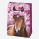 Darčeková taška 230 x 320 x 110 mm FUNNY ANIMALS – kôň s kvetinovým vencom