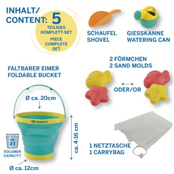 SCHILDKRÖT Sandspielzeug-Set Bucket Crew, 5-teilig