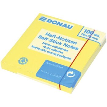DONAU Haftnotizblock 75 x 75 mm 100 Blatt gelb