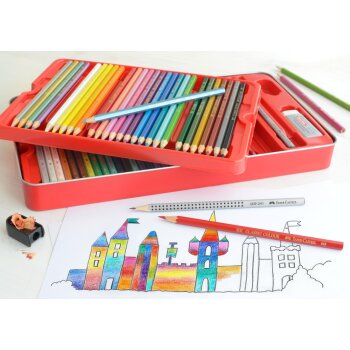 FABER-CASTELL Hexagonal-Buntstifte CASTLE, 60er Metalletui