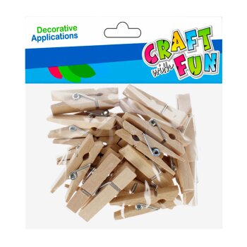 Craft with Fun Holzklammer 3,5 cm 24 Stück natur