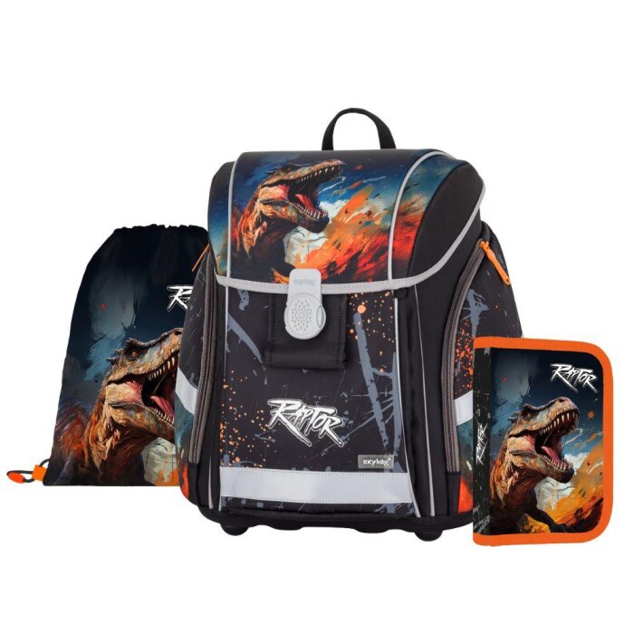 oxybag Schultaschenset 3-teilig PREMIUM LIGHT Dino Raptor