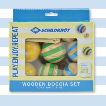 SCHILDKRÖT Holz Boccia-Set, 6 Kugeln + Zielkugel