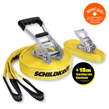 SCHILDKRÖT Slackline, Länge: 15 m, gelb