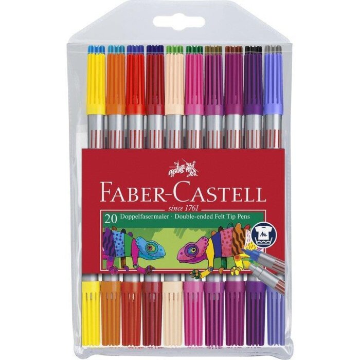 FABER-CASTELL Doppelfasermaler, 20er Etui