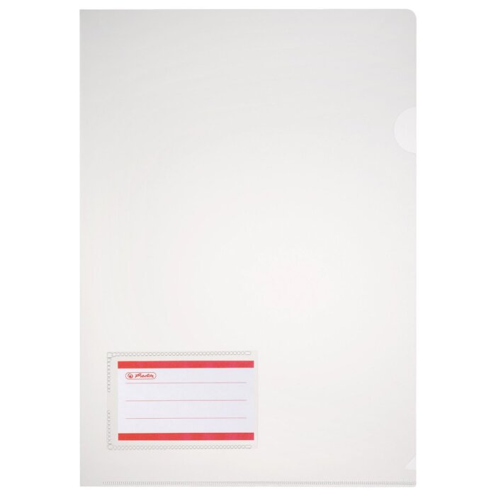 herlitz obal na dokumenty A4, PP - 180 µm - 10 kusov s vloženým štítkom - zrnitý, priehľaný