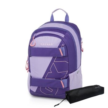 oxybag Školský ruksak OXY SPORT Purple Geometric + puzdro