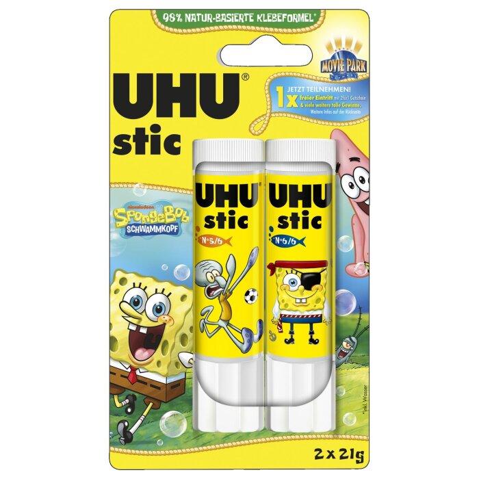 UHU lepiaca tyčinka stic Spongebob, 2 x 21 g, blister