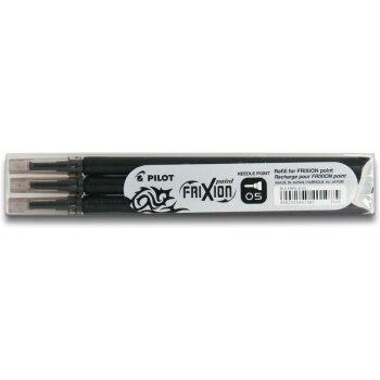PILOT Ersatzminen FRIXION POINT 05, 3er Set SCHWARZ