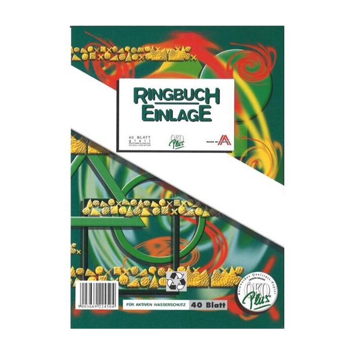 ÖKO-PLUS Ringbucheinlage A5 40 Blatt glatt