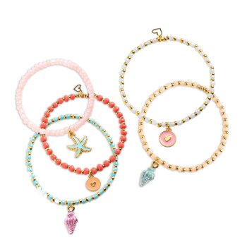DJECO Fadenkunst und Perlen: Mehrreihige Armbänder „Meer - You & Me“