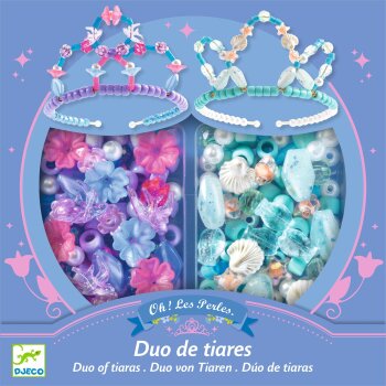 DJECO Fadenkunst und Perlen Duo - 2 Tiaras, Blau