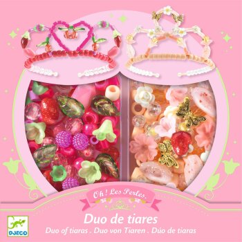 DJECO Duo von Tieren, Rosa - Fadenkunst & Perlen