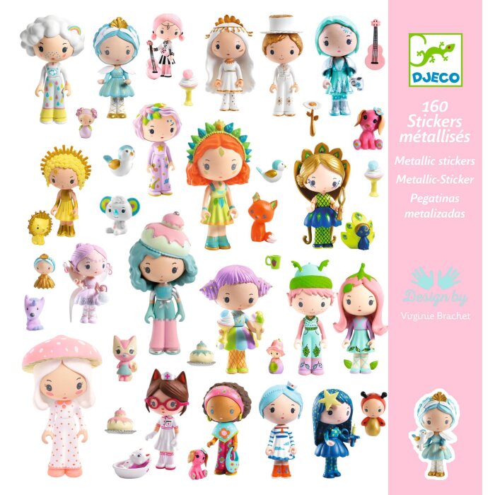 DJECO Metallic Sticker Tinyly - 160 Stück