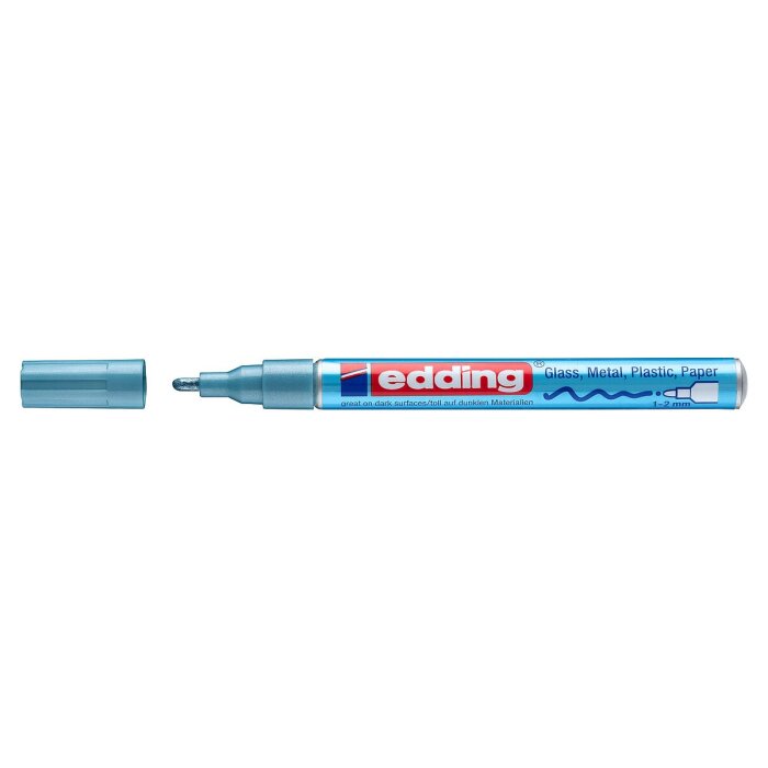 edding 751 lesklý lakový popisovač metalický - modrý